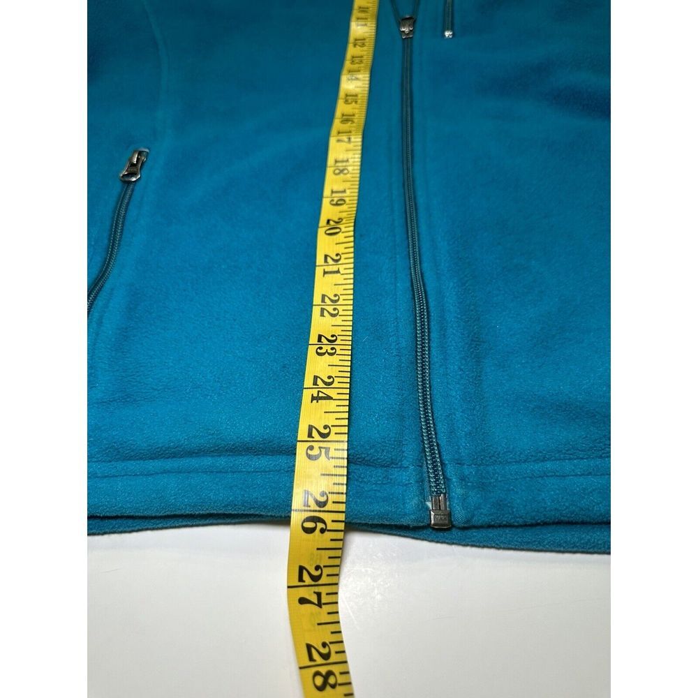 VINTAGE LL Bean Men's Zip Up Pockets Fleece Jacket Turquoise Size M Reg - Picture 4 of 8